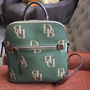 NWOT 278 Dooney & Bourke signature monogram small avocado backpack